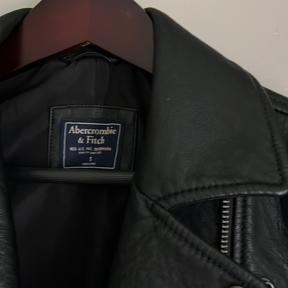 A+F Vegan leather black moto jacket - Picture 2 of 4